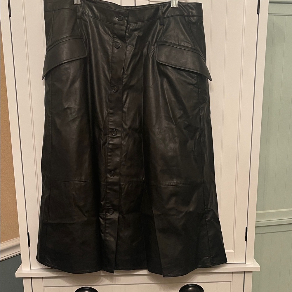 Banana Republic Black A-Line “Leather” Skirt
